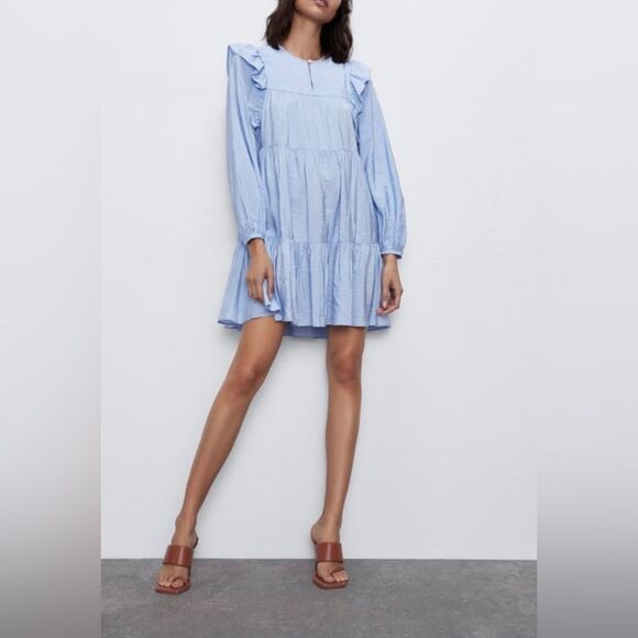 LAST CHANCE Zara A-line dress with ruffles - Picture 1 of 9